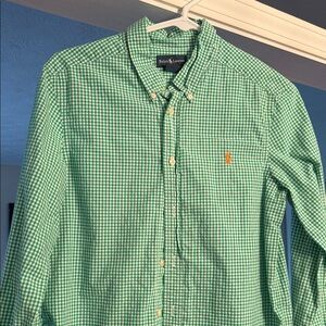 Ralph Lauren Green Checkered Boys Shirt